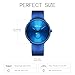 Mens Watches Ultra-Thin Minimalist Waterproof-Fashion Wrist Watch for Men Unisex Dress with Blue Leather Band-All Blue