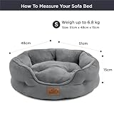 BEDSURE Katzenbett waschbar Katzen Bettchen - 51x48x15cm Katzenkorb mit Zweiseitig Innenkissen Katzenschlafplatz für Katzen oder kleine Hunde,Grau