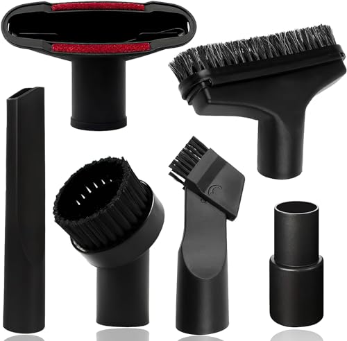 JOLIGAEA 6 Piezas Accesorios Aspiradora Universal, Boquilla Aspiradora Tapiceria, Boquillas Universales para Aspiradora, Cepillos Repuesto para Aspiradora y Adaptador para Todas las Marcas Ø 32/35 mm