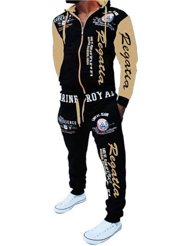 Men's Hooded Tracksuit Set 2 Pieces Full Zip Fleece Sweatsuit Casual Outdoor Sports Jogging Suits Set - Main Image