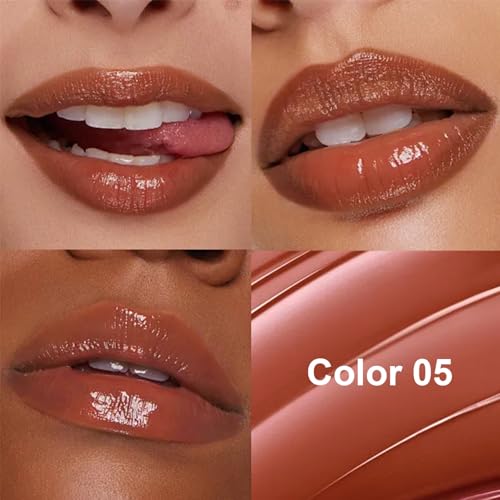 Image of WanTuoluo Honey Tinted Lip Stain Lip Gloss, Sheer Hydrating Lip Balm, Moisturizing Lip Color for All Skin Tones, Nourishing Lipstick with a Hint of Natural Black Cherry Tint (A05)