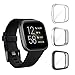 Seltureone (3 Pack) Screen Protector Case Compatible for Fitbit Versa 2, Full Body Cover Scratch Resistant Shock Absorbing Ultra Slim Protective for Fitbit Versa 2 Cases (Clear,Black,Silver)