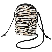 BBORGDC Bolsa tiracolo feminina - Bolsa de ombro pequena com alça ajustável para viagens e férias, carteira de celular com compartimento duplo com listras de zebra, presente de design original para