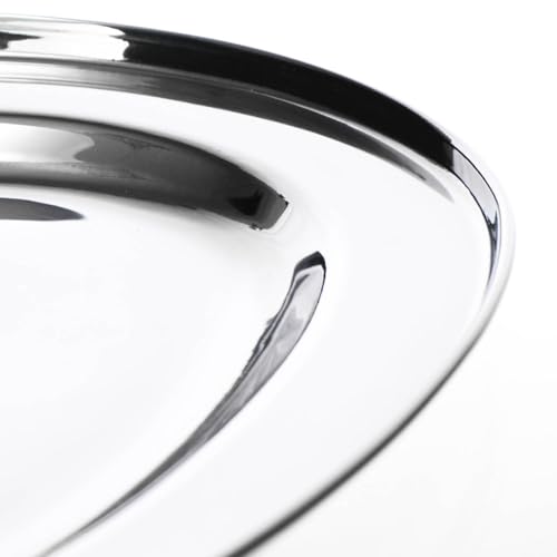 Foto von com-four® 2X Serviertablett aus Edelstahl, Tablett oval zum Servieren