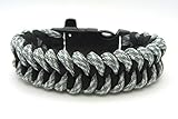 PRECORN Paracord pulsera Gray Shark con silbido y iniciador de fuego Cuerda paracaìda supervivencia