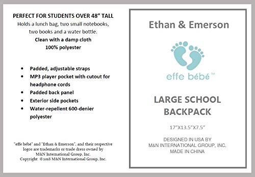 Effe Bebe Ethan & Emerson School Backpack, Navy Shuttle (Large) #TOP5