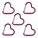 Psdndeww 5Pcs Heart Shape Spring Snapping Clip Aluminum Alloy Carabiner Key Rings Clip Outdoor Camping Keyring Hook Easy to Use