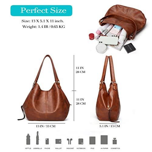 Image of Multi-pocket Shoulder Bag for Women | Fashion Vegan Leather, Daily Tote Purse, for Travel Work Everyday