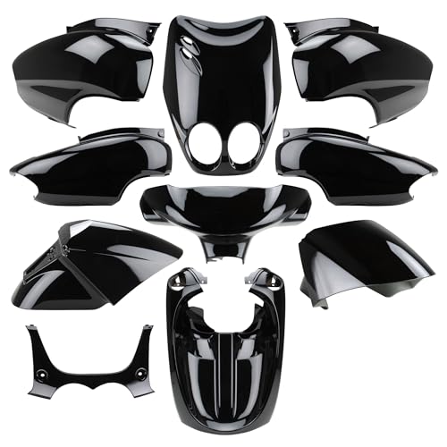 Lot de 7 carénages en plastique noir compatibles avec Yamaha Neos MBK Ovetto YN50 100