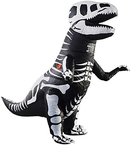 Adult Inflatable Costume, Smart LED Light Up Skeleton Dinosaur Costume, Full Body T-Rex Blow Up Costume for Halloween Cosplay Parties - Image 5