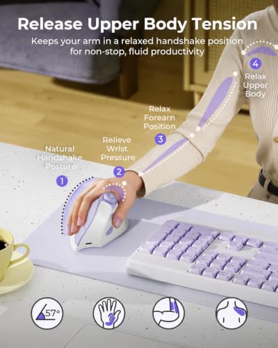 Image of seenda MOU-302 Wireless Bluetooth Ergonomic Vertical Mouse with Volume Knob