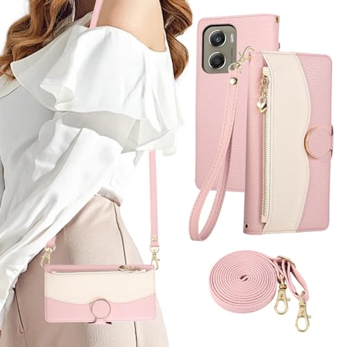 KW-LINK Moto G06 �P�[�X �蒠�^ �V�����_�[ �X�}�z�P�[�X ���g���[��g06 �P�[�X �蒠�^ ������� 2�F�p�b�`���[�N �g�уJ�o�[ ���K���� �J�[�h���[ �W�b�v�t�� ���z�^ Motorola Moto G06 �p �蒠�^�P�[�X ���|�� ��