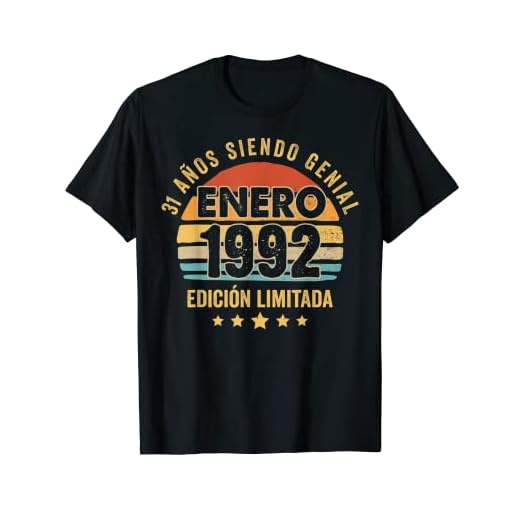 Hombre 31 Años Cumpleaños Regalo Hombre Enero 1992 Enero 31 Años Camiseta