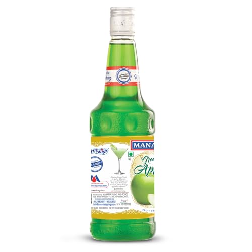 Image of Manama Green Apple Mojito Flavoured Syrup Mixer for Mocktails and Cocktails, 500ML