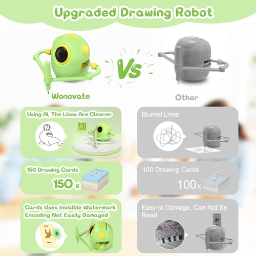 Drawing Robot for Kids, Upgraded Smart Magic Interactive Educational Drawing Robot with 150 Cards, Montessori Art Pinting Learning Toys for 3 4 5 6 7 8 Year Old Girls Boys Birthday Gift - Image 3