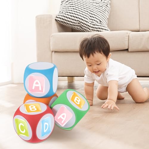 Dados de espuma borrables para juego de mesa, pack de 4 piezas ligeras con bordes redondeados 7