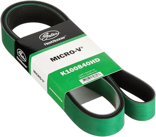 Correa de transmisión serpentina Gates K100840HD FleetRunner Micro-V para motor de alta resistencia