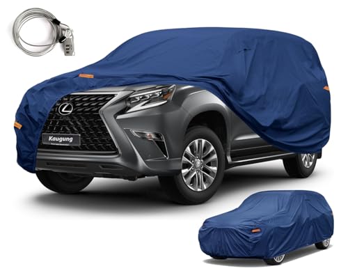 Image of Kaugung Custom Fit Car Cover for Lexus GX SUV (GX550, GX460, GX470, Overtrail, Luxury), Heavy Duty Waterproof All Weather Outdoor Protection, Breathable Full Exterior Cover with Air Vents
