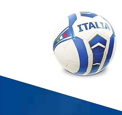 Ballon de football cousu Italie blanc bleu Produit officiel avec écusson idéal pour les enfants. Taille 2 - Petit Cover
