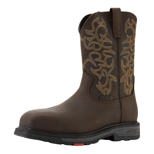 BRUNT Vastbinder Welted (Soft Toe) - Mens Size 10.5 Dark Brown - 10 Breathable Square Toe Work Boot - EH Rated - Slip + Oil Resistant - Heat-Resistant Sole - Goodyear Welt Construction - Adjustable
