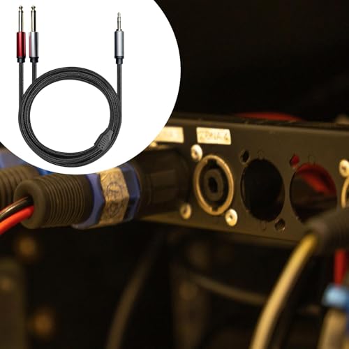 Cable de audio jack 3.5mm a doble 6.35mm 1 m miniatura 2