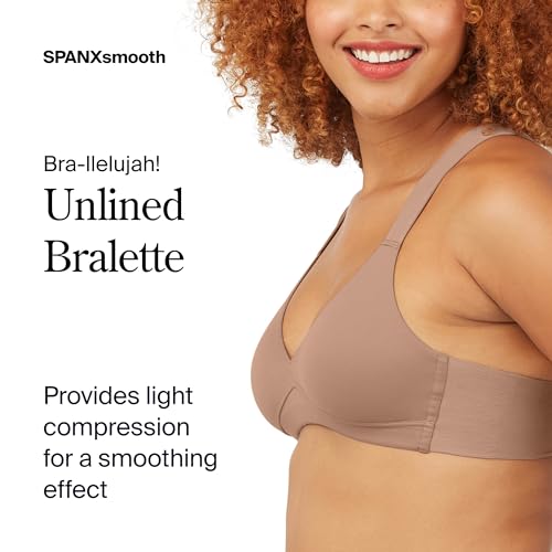 Image of SPANX Smooth Bra-Llelujah! Unlined Bralette - Comfortable Support - Wire-Free Bra - Hosiery Back Smoothing - Dig-Free Straps
