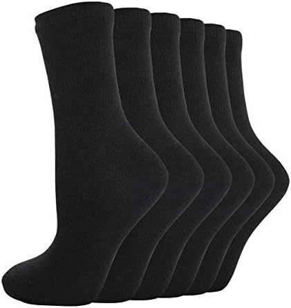 6 Pairs Boys Girls School Plain Short Ankle Cotton Socks Black 4-5.5