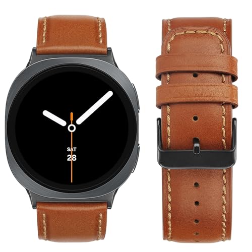 Image of Tasikar Leather Bands Compatible with Samsung Galaxy Watch Ultra 47mm (2025 /2024), Genuine Leather Strap Compatible with Samsung Galaxy Watch 8 40mm 44mm /8 Classic 46mm