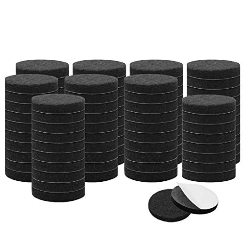 Uxcell 90Pcs Furniture Felt Pads Round 3/4" Self-Stick Non-Slip Anti-Scratch Pads For Table Cabinet Chair Feet Floor Protector Black #TOP14