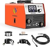 HITBOX MIG Welder 200Amp - 110V 2 in 1 Gasless Flux Core Welder ARC Welding Machine with IGBT Invert