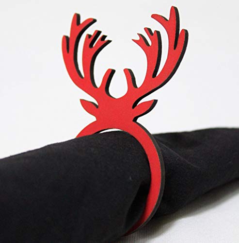 OC TRADE Napkin Rings, Wooden Napkin Rings Set of 6, for Wedding, Party, Birthday, Family Gatherings and Special Occasions, Pumpkin Napkin Rings, Red Napkin Rings, Farmhouse Napkin Rings