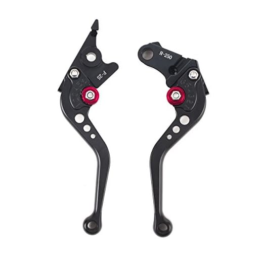 MOTO Frenos y embrague CNC Corto palanca Ajustable aluminio para sport bike HONDA GROM/MSX 125 2014-2017 CBR 250R 2011- 2013 CB 400F/CB 400R 2013-2015 CBR 500R/CB 500F/X 2013-2014 CBR 300R/CB 300F/FA 2014-2016 SPL026 (BLACK)