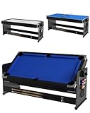 7 ft 3-in-1 Multi-Game Table Air Hockey, Billiards & Ping Pong Combo with Powerful Airflow & Full Accessories for Game Room, Basement, Family Fun