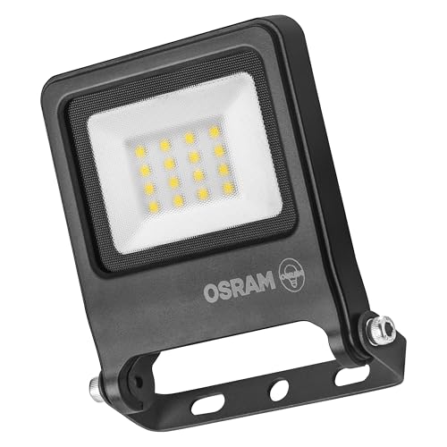 OSRAM Proiettore LED ENDURA FLOOD PC 10W, bianco freddo 4000K, 1000 lumen, proiettore resistente alle intemperie IP65, alluminio riciclato, girevole a 180°, grigio scuro