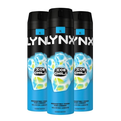 3 Pack of Lynx 48H Fresh Ice Chill with Frozen Mint and Lemon Deodorant Body spray 200ml