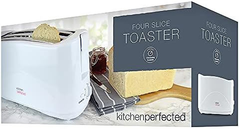 KitchenPerfected 4 Slice Long Slot Toaster - White - E2112WH
