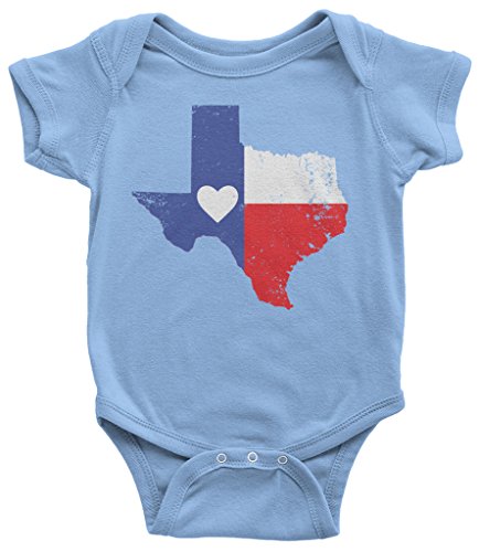 Image of Threadrock Baby Texas State Flag with Heart Infant Bodysuit