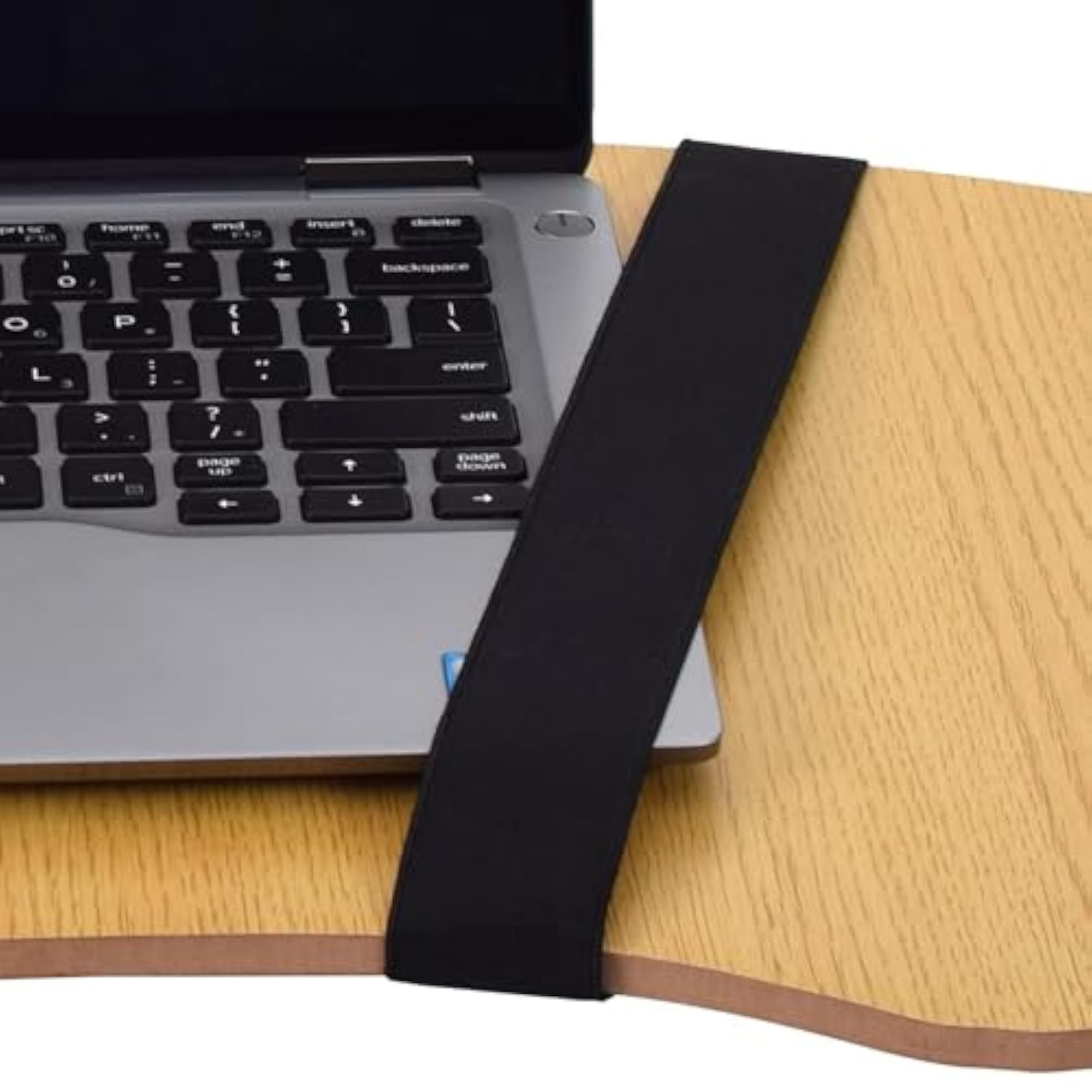 Wood Curved Lap Desk with Strap for Study & Writing Pad
