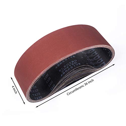 STEBRUAM Sanding Belt 100 x 915 mm, Sander Belts Set（3 Each of 80/120/150/240/400 Grains）for Belt Sander,for Grinding,Sharpening and Derusting (15 Pieces)