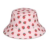 Raone Strawberry Flowers Reversible Bucket Hat Women Men Bucket Hats for Girls Outdoors Summer Beach