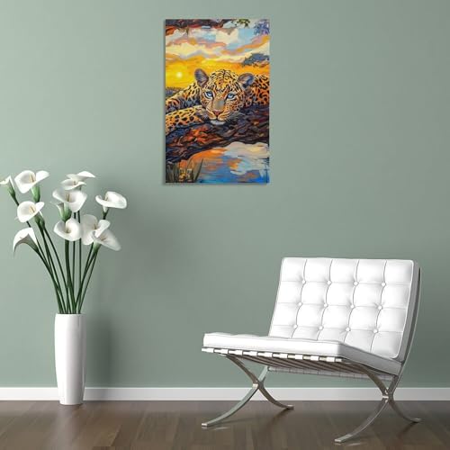 Impression sur toile leopard deco haut de gamme pour bureau - 5