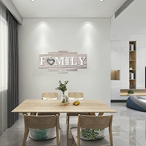 Ebeng, Family Wall Decor Home Decorations Wall Decor, Family Sign Pictures Framed Canvas Wall Art Paintings Artwork For Home Art Prints 5 Pieces Large Wall Decor With Wood Fram Size 40X20 In #TOP4