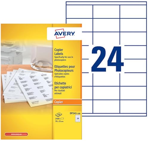 Étiquettes autocollantes Avery 70x35 mm pour impression copieur de dossier et boîte de rangement