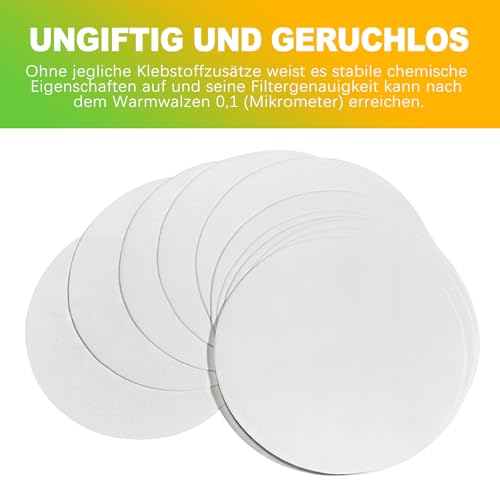 BondEron 100 Stück Filterpapier Rund 11cm Weiß | Mittlerer Fließgeschwindigkeit, für Kaffeefilter Rund Rundfilter & Laboranalyse