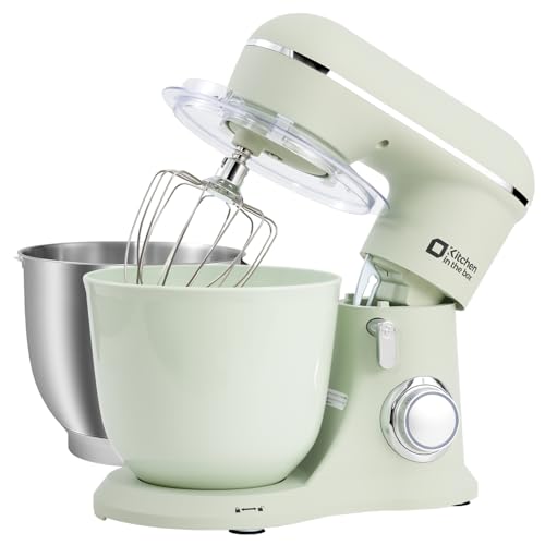 1300 W Motore Potente: Il Motore da 1300 W può impastare e mescolare gli ingredienti più velocemente e più accuratamente per soddisfare tutte le esigenze di cottura, l'impastatore gastronomo ha fori di dissipazione del calore sul retro, può raffreddarsi rapidamente e prolungarne la durata