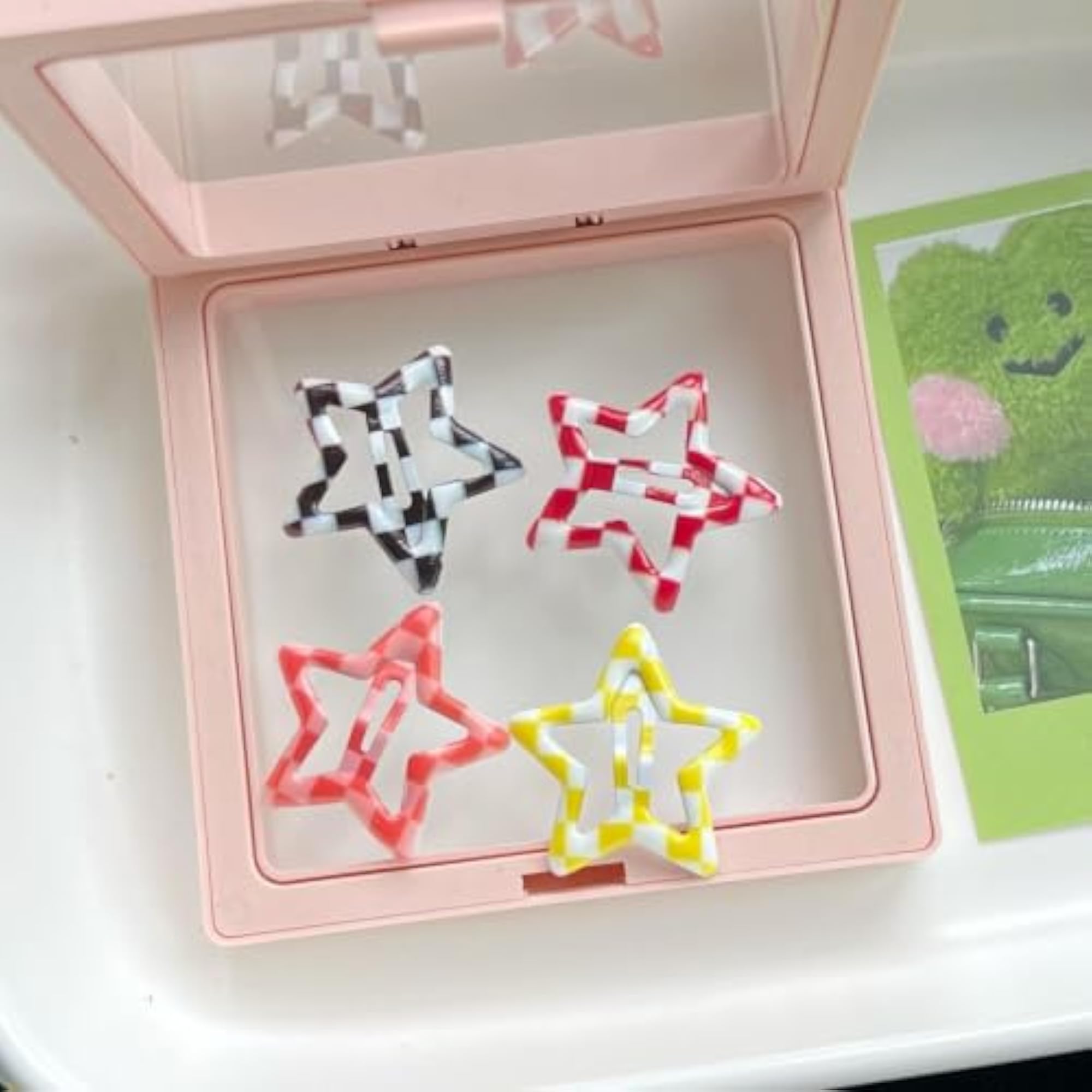 Colorful Check Style Star Hair Clips Set