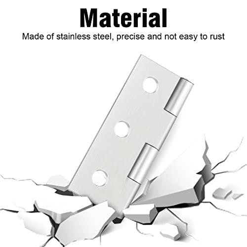 Yeepeo 10 Stück Scharniere Klappbar 44mm × 31mm, Edelstahl Scharnier Klavierband Scharnieren Klein Scharnierband, Türscharnier für Türen Fenster Schränke mit 60 Stück Schrauben