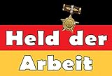 besonders starkes Stahlblech FS Nostalgie DDR Held der Arbeit Blechschild Schild gewölbt Metal Sign 20 x 30 cm
