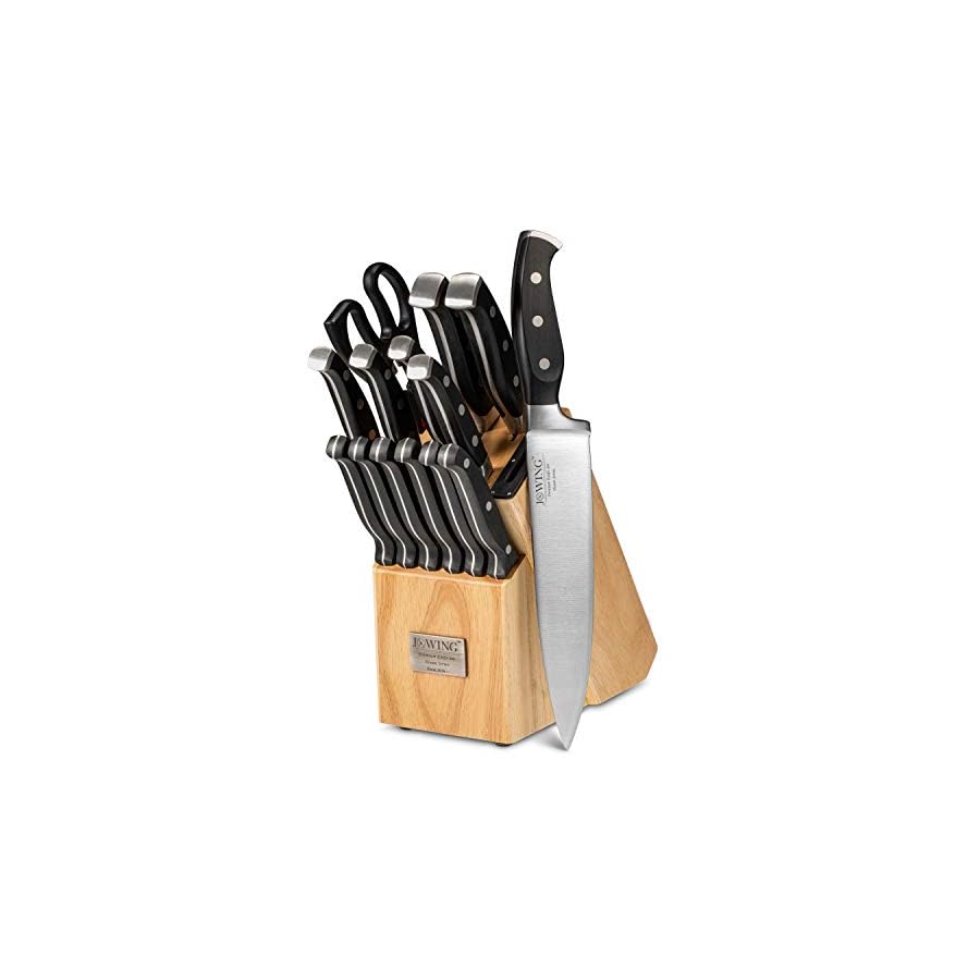 Professional-15-Piece-German-High-Carbon-Stainless-Steel-Kitchen-Knife-Set-Ocean-Series-Premium-Forged-Full-Tang-Chef-Knives-Set-with-Rubber-Wood-Block-Black Professional 15-Piece German High Carbon Stainless Steel Kitchen Knife Set, Ocean Series Premium Forged Full Tang Chef Knives Set with Rubber Wood Block, Black
