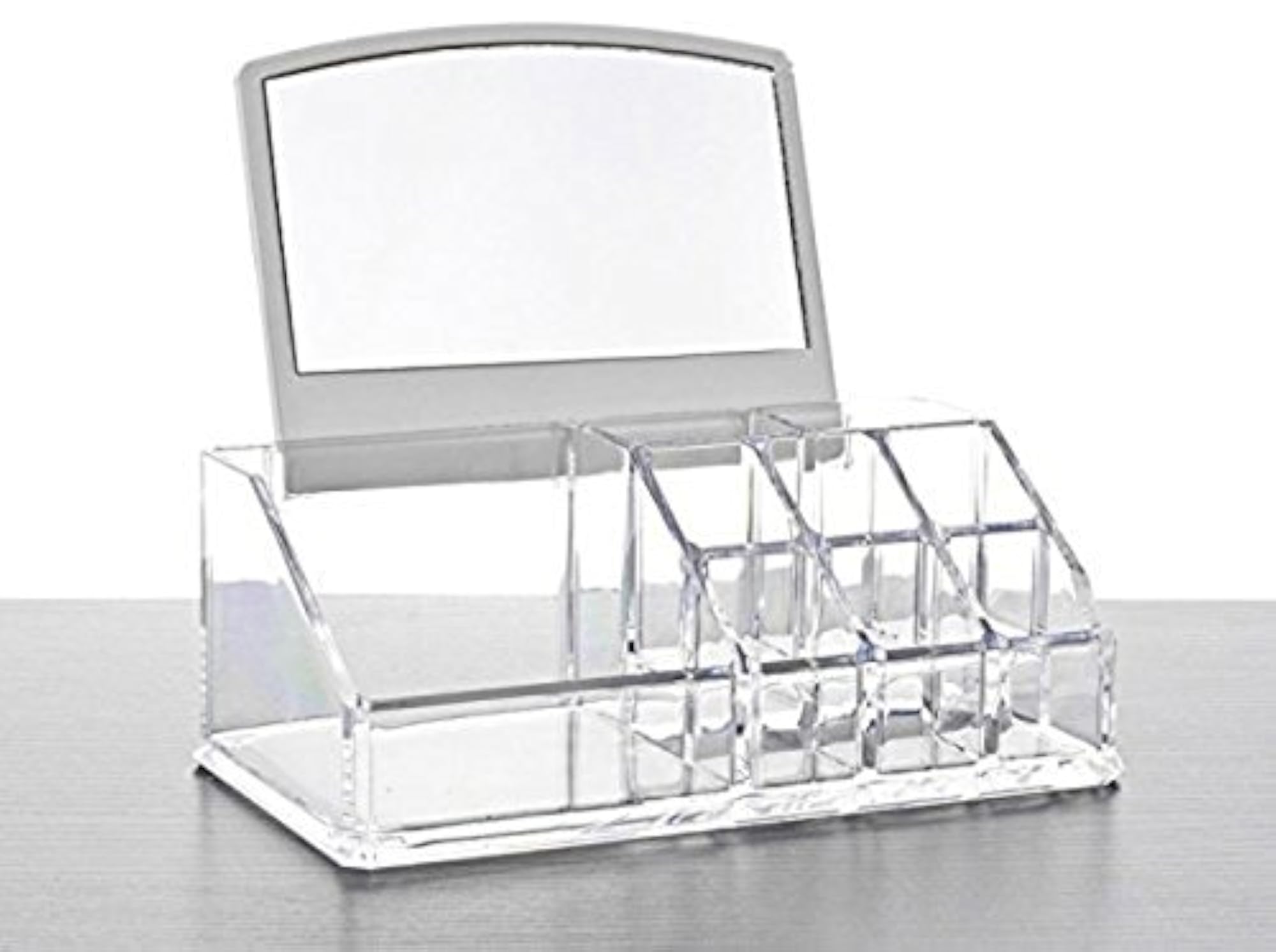 Acrylic Makeup Cosmetic Display Stand with Mirror, Organizer